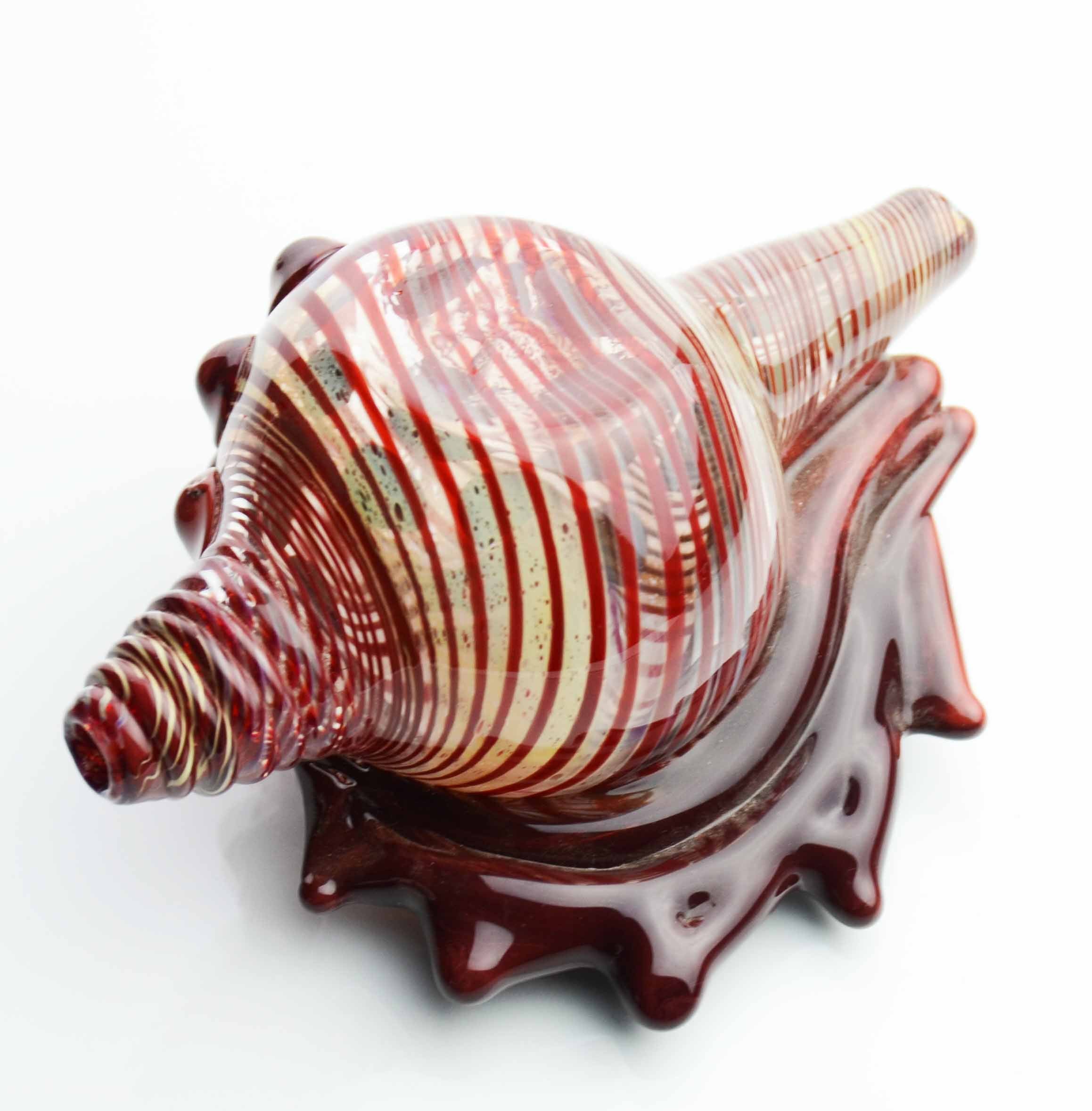 Sea Shell Design Glass Hand Pipe 4.5 Inch