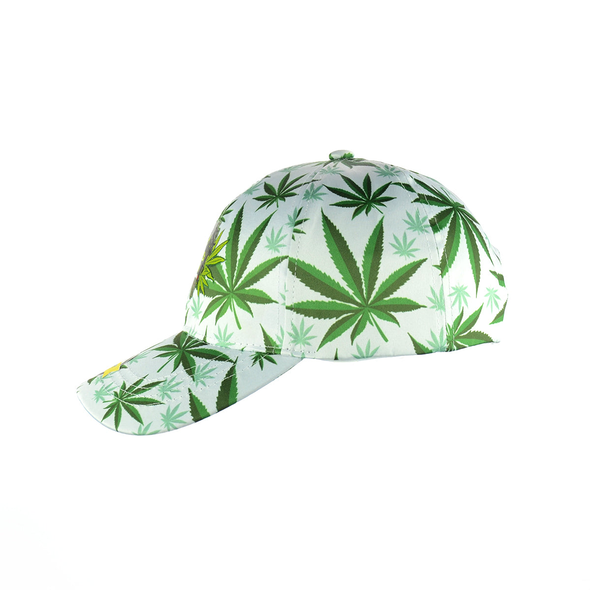 Smoking Skull and Leaf Design Snapback Hat