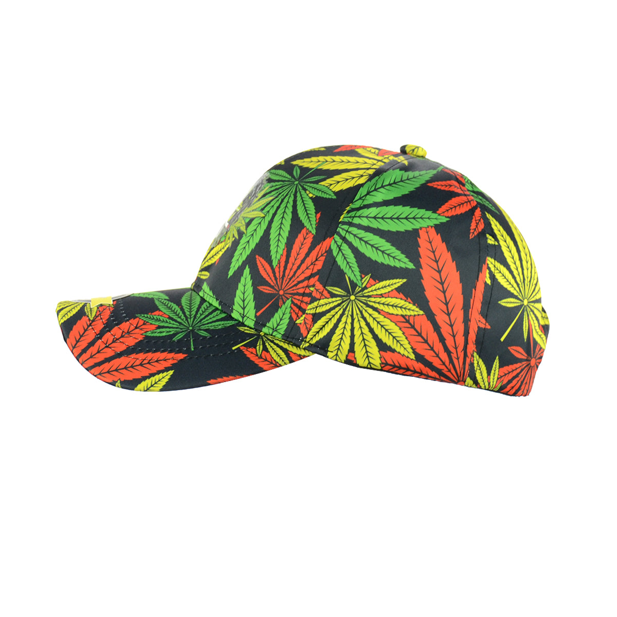 Vibrant Herbal Motif Black Snapback Hat