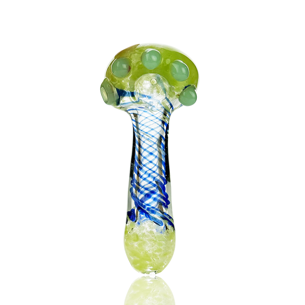 Artisan Gold Fume Glass Hand Pipe with Twist Art