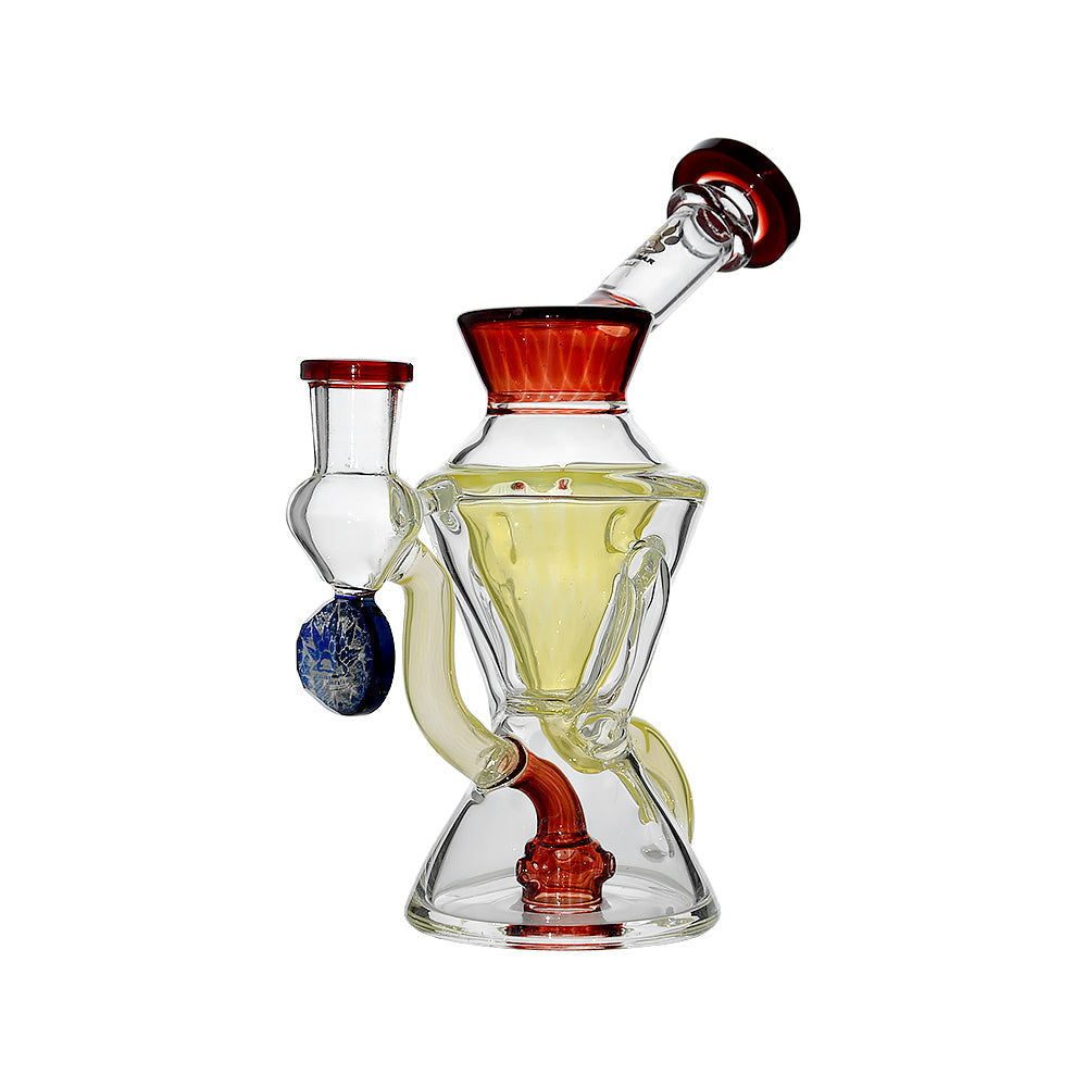 Calibear Hourglass Marble Adorned Recycler Dab Rig