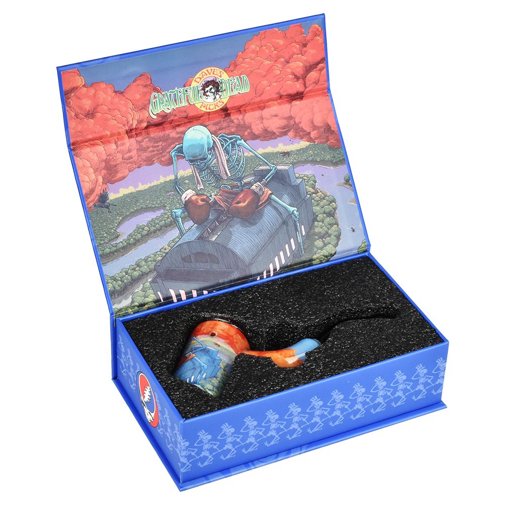 Grateful Dead Art Glass Bent Sherlock Pipe