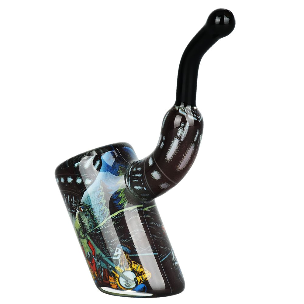 Grateful Dead Art Glass Bent Sherlock Pipe
