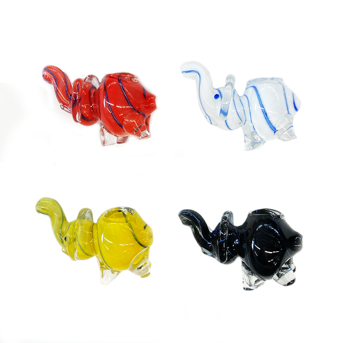 Artisan Frit Elephant Glass Hand Pipe