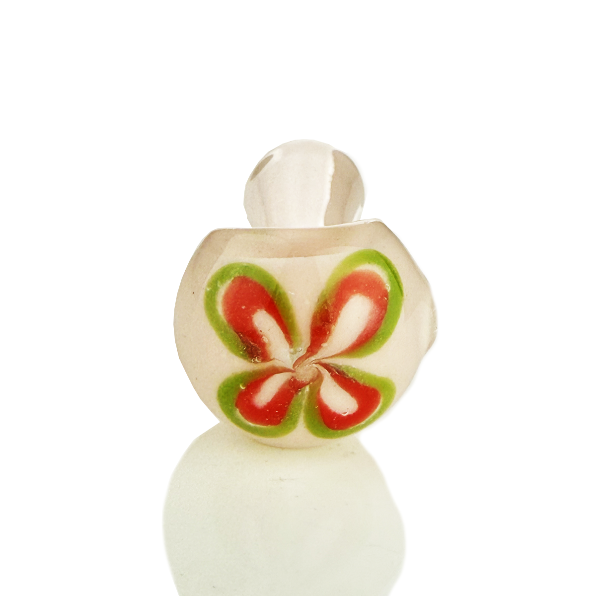 Frit Glass Hand Pipe with Artisan Flower Design