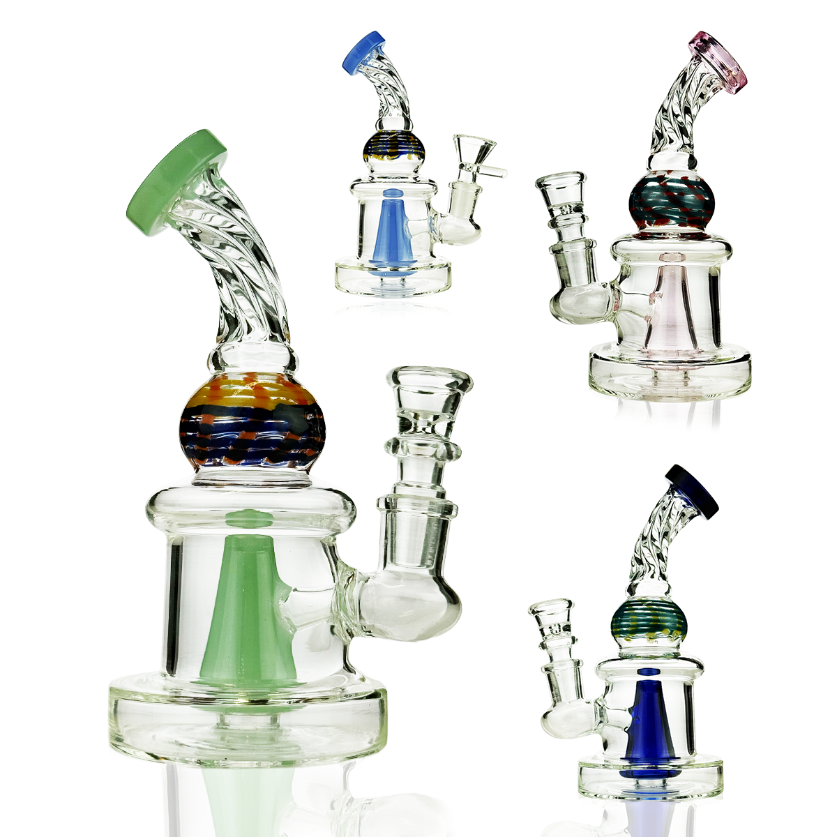 Compact Twisted Water Pipe with 14mm Bowl