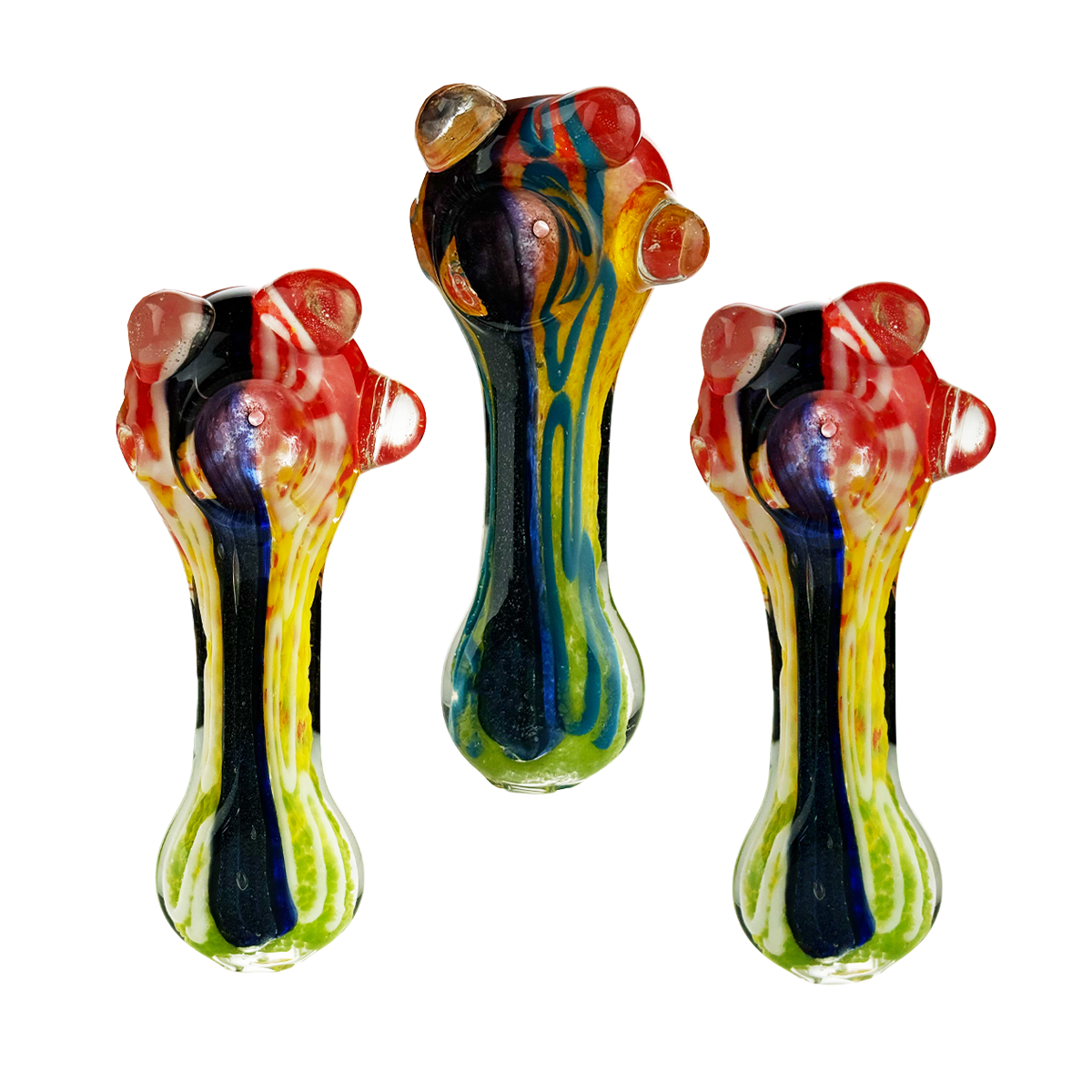 Vibrant Rasta Dichro Glass Hand Pipe