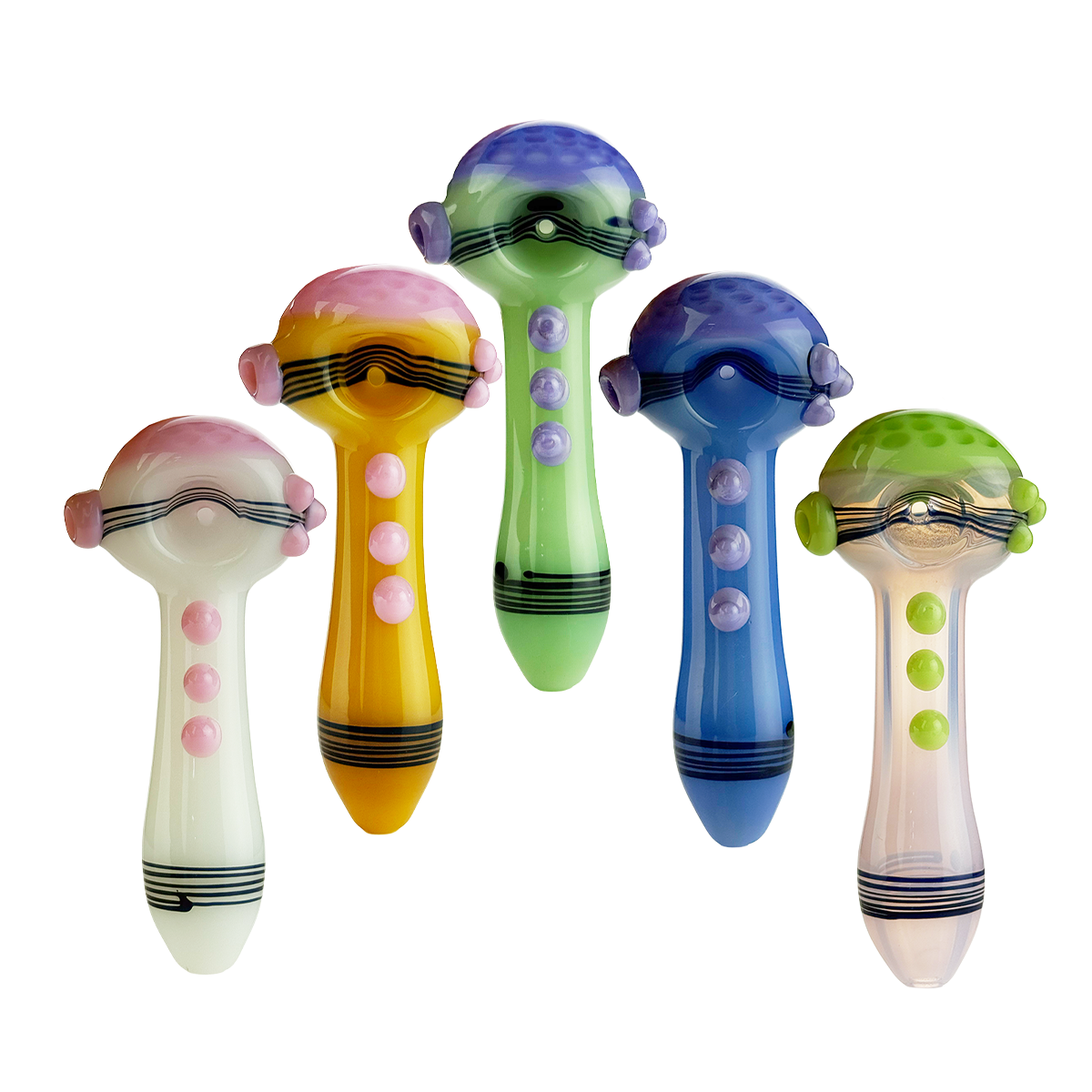 Slime Head Honeycomb Glass Pipe - 4.5 Inch