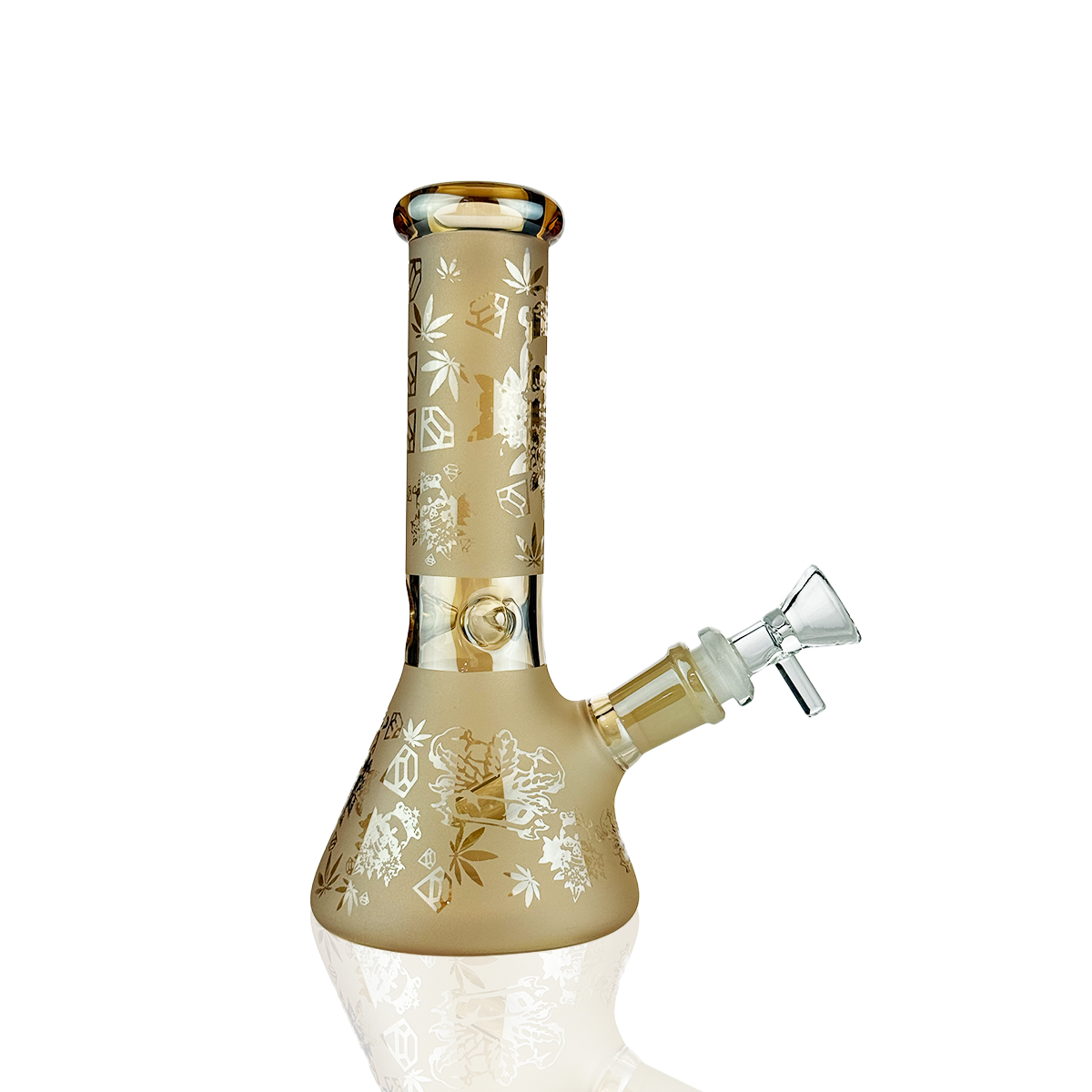 Frosted Electroplated Beaker Water Pipe