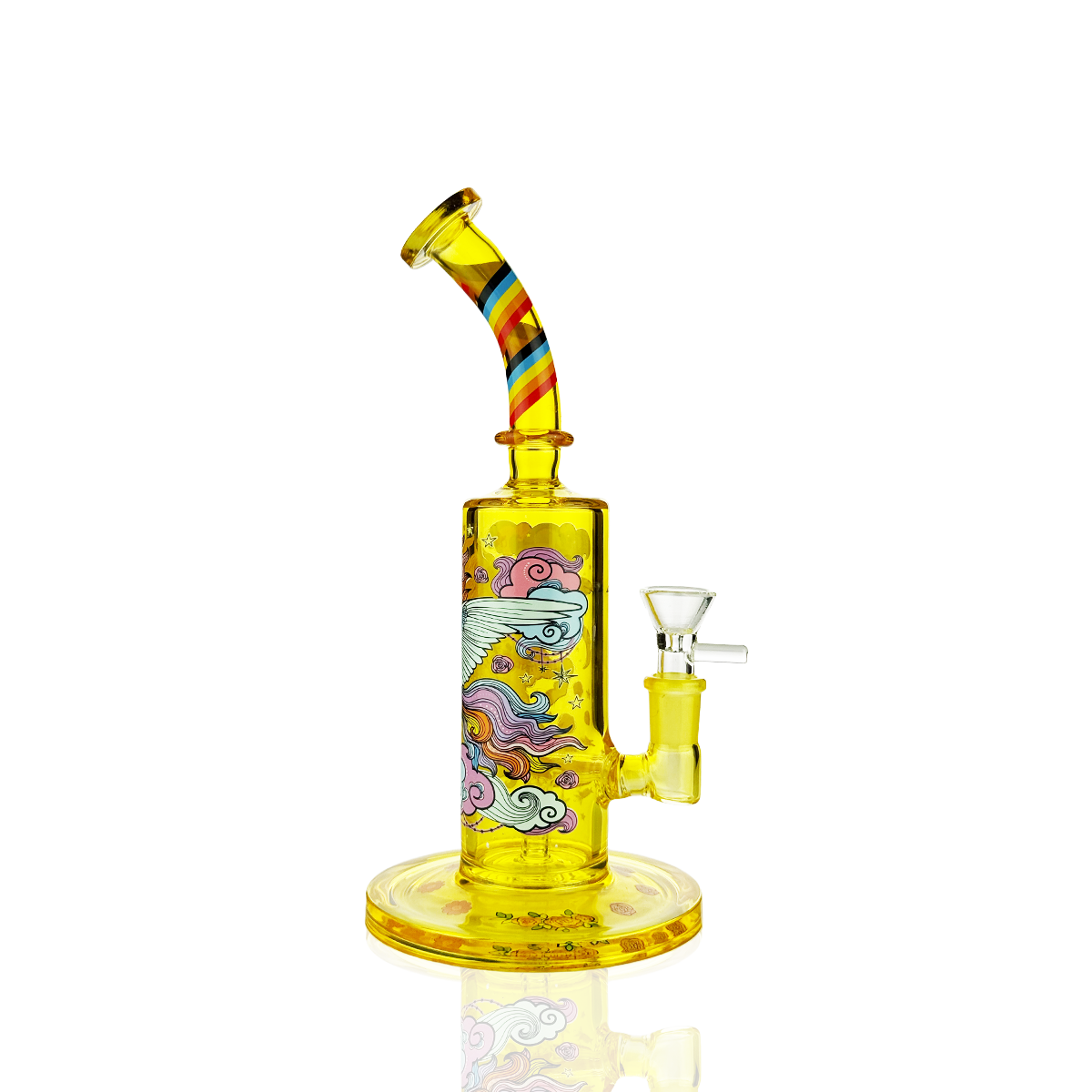 Unicorne Rainbow Glass Water Pipe with 14mm Bowl