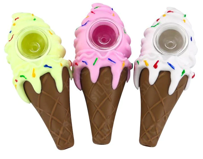 Playful Silicone Ice Cream Cone Pipe