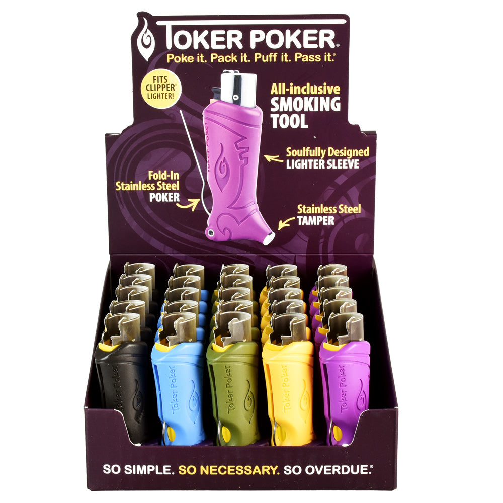 25PC DISP -Toker Poker Lighter Sleeve - Clipper /Asst Colors – image 1