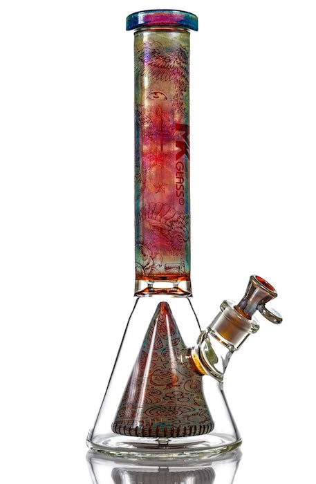 Electroplated Pyramid Art Beaker Bong