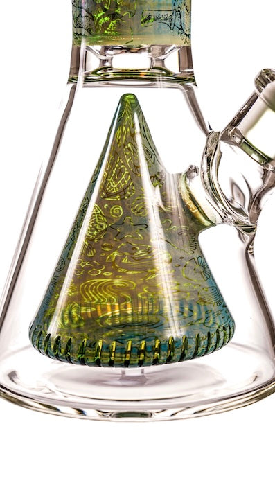 Electroplated Pyramid Art Beaker Bong