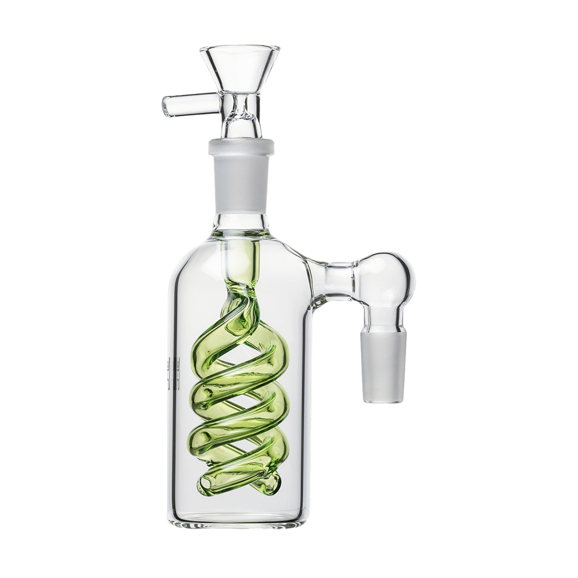 Human Grade Spiral Perc Ash Catcher with Flower Bowl