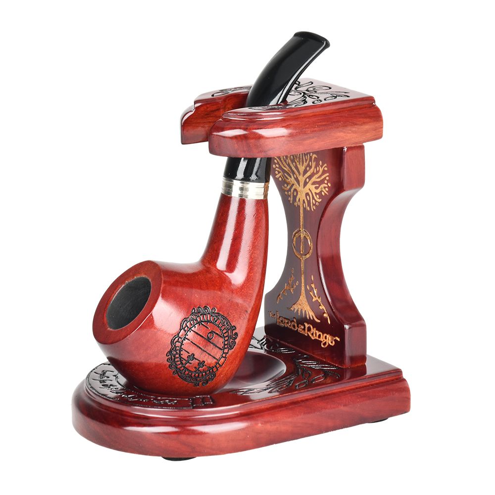 Lord of the Rings Cherry Wood Pipe & Stand Set