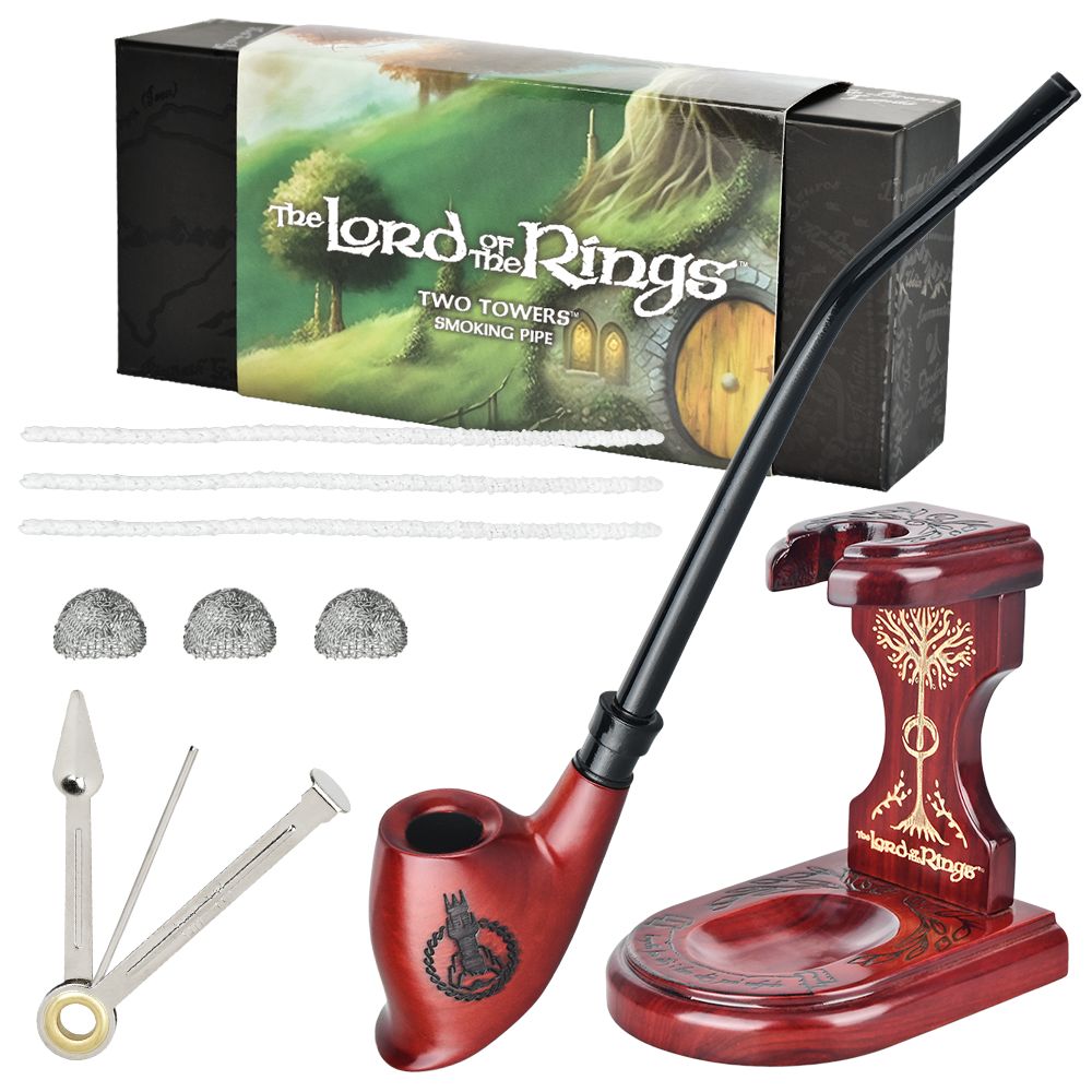 Lord of the Rings Two Towers Churchwarden Pipe & Stand Set