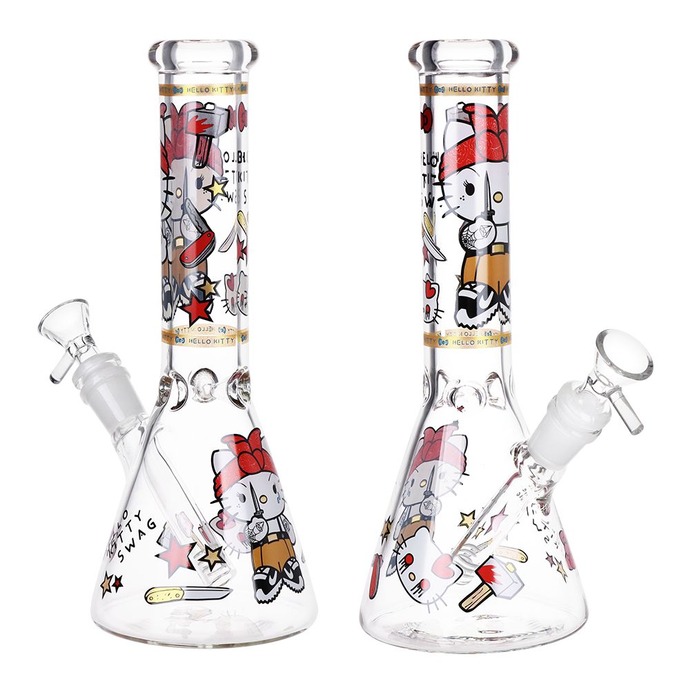 Artful Feline Beaker Water Pipe 10-inch
