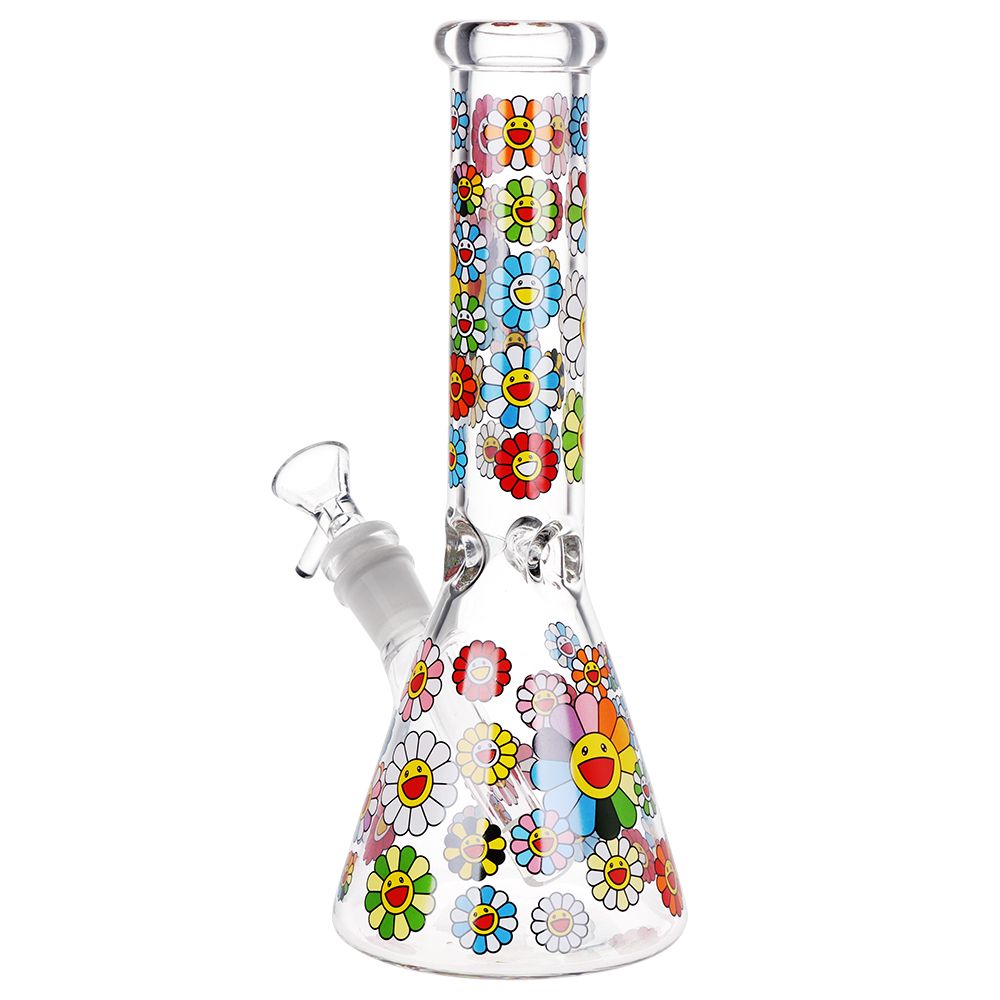 Cheerful Bloom Beaker Water Pipe - 10 Inch Glass