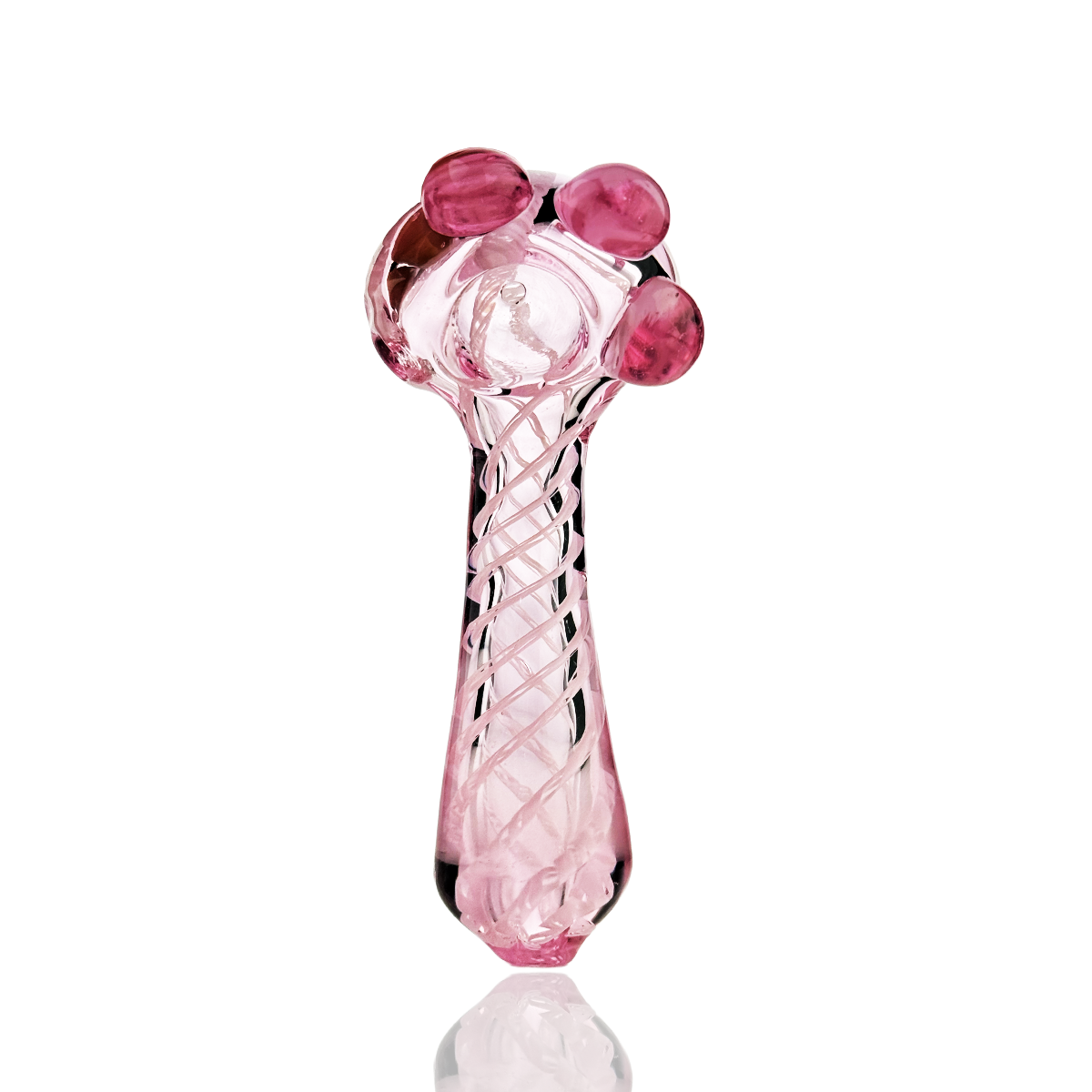 Pink Swirl Glass Hand Pipe, 4.5 Inch