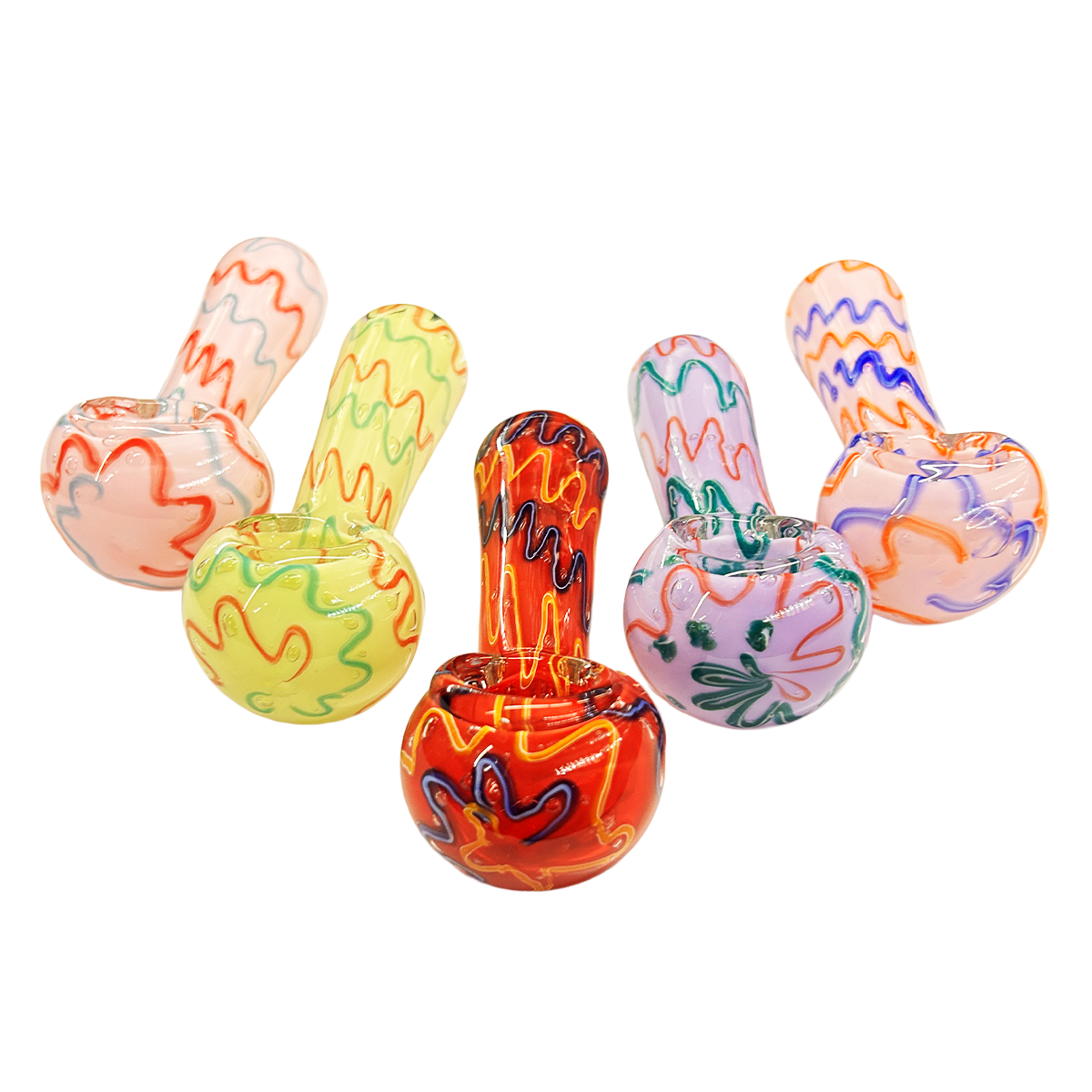 Vibrant Slime Frit Glass Hand Pipe