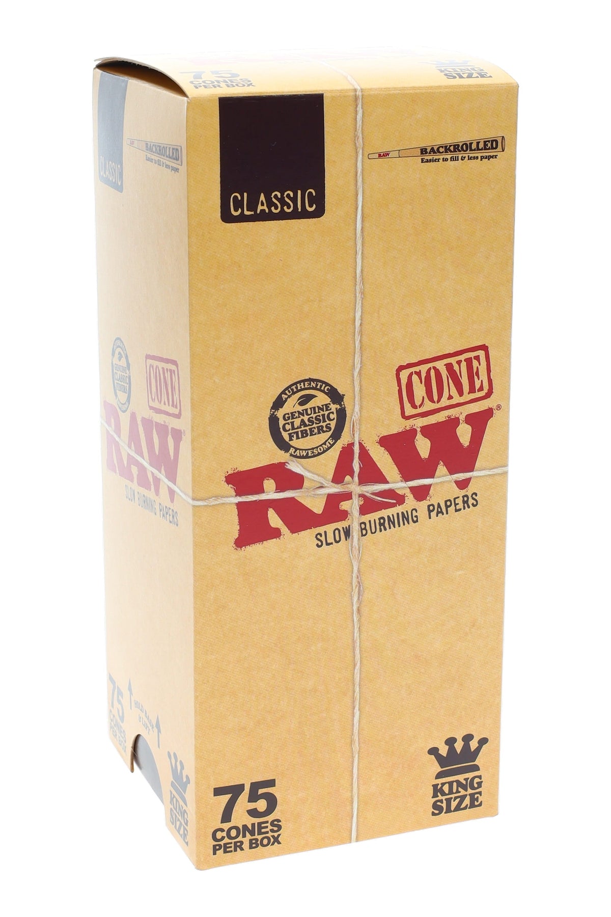RAW Classic King Size Pre-Rolled Cones – 75-Count Box – image 1