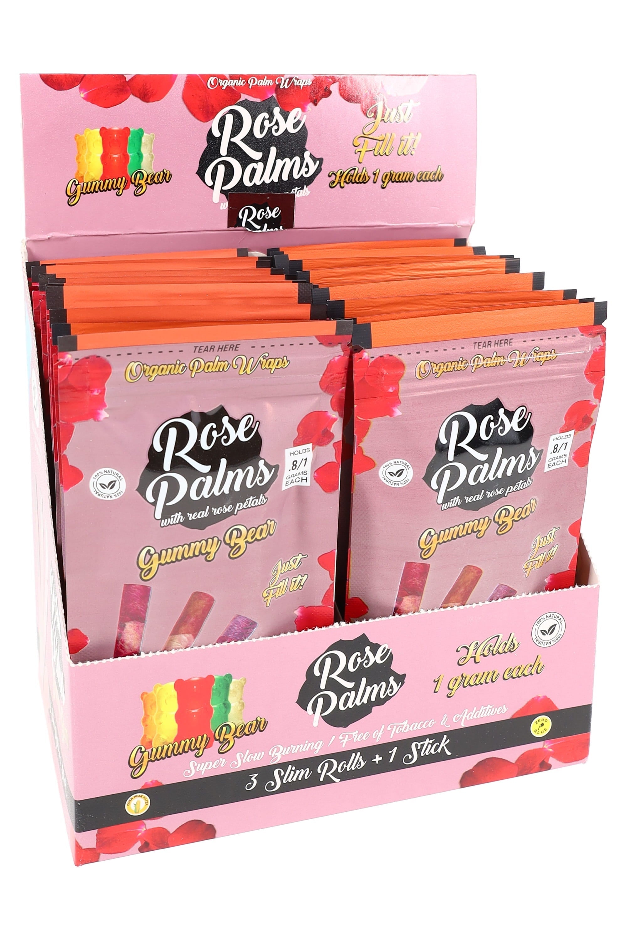 Rose Petal Palm Wraps - 3 Slim Rolls (20-Pack)