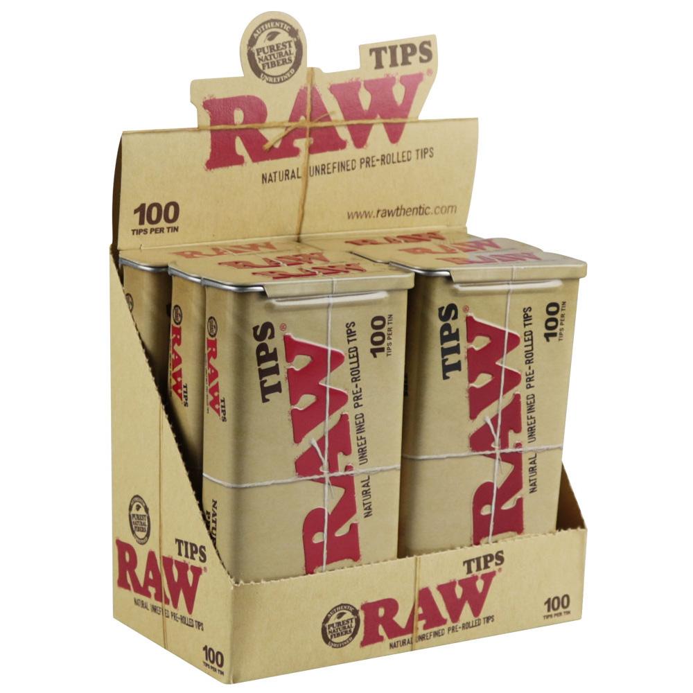 RAW Natural Pre-Rolled Filter Tips Tin