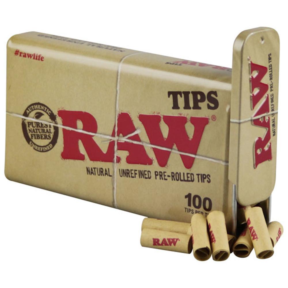 RAW Natural Pre-Rolled Filter Tips Tin