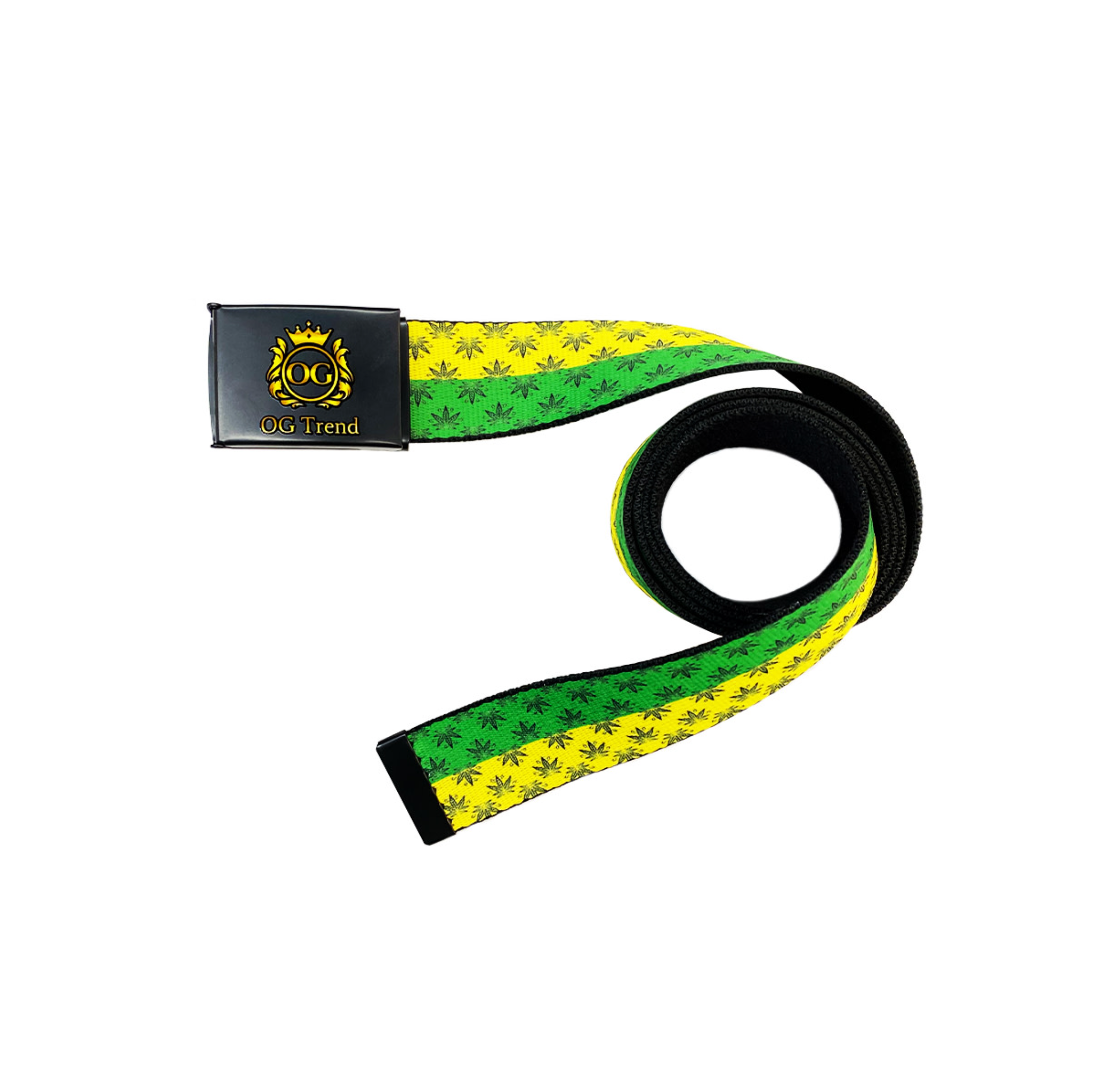 Vibrant Botanical Leaf Pattern Belt - Adjustable Unisex Style