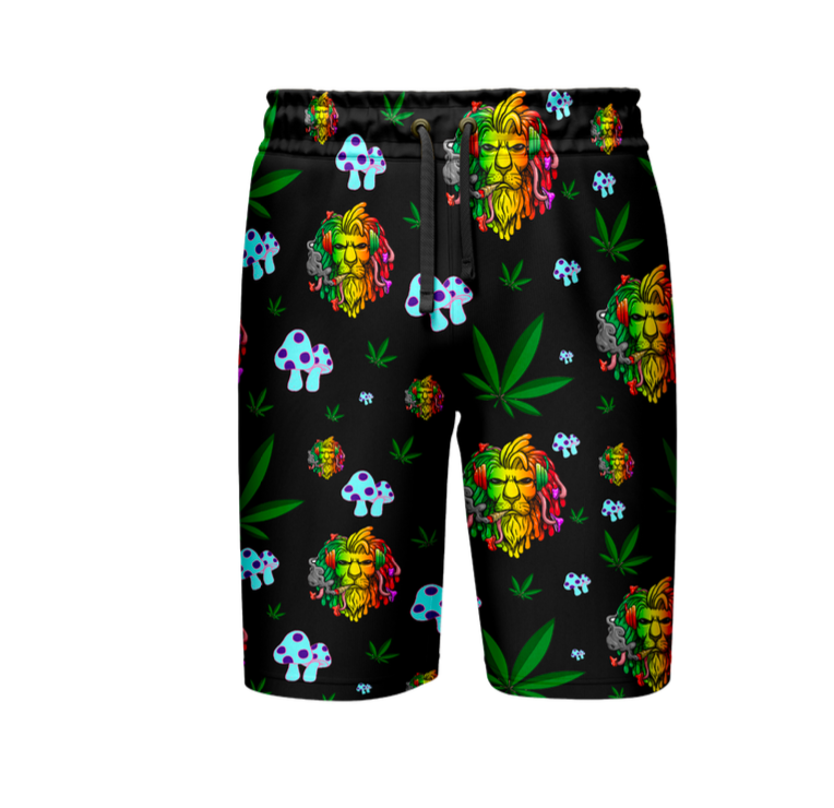 Lion Motif Black Shirt and Short Apparel Set