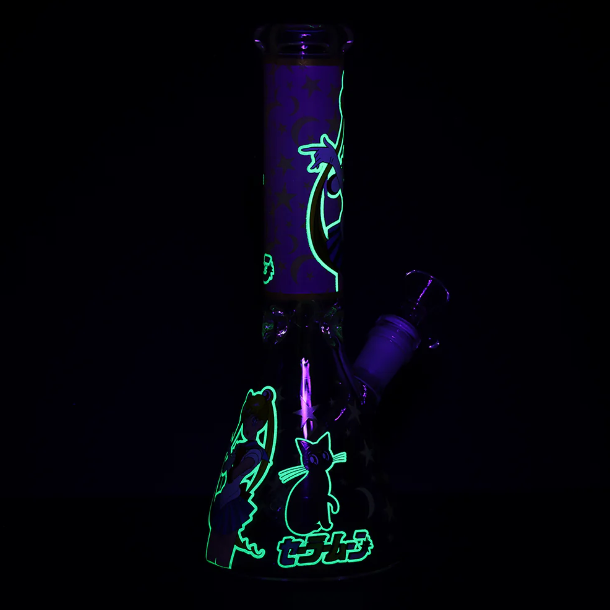 10" Lunar Glow Beaker Water Pipe with 14mm Bowl