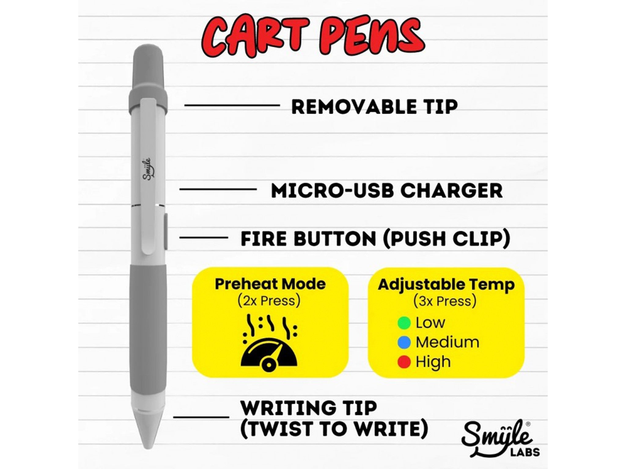 Executive Stealth Cartridge Battery Pen