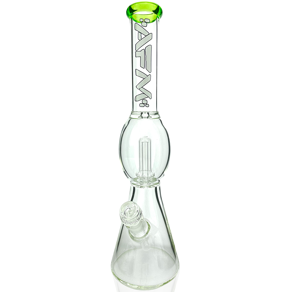 18" AFM Glass Flying Saucer Color Lip Beaker Bong, UFO Perc Water Pipe