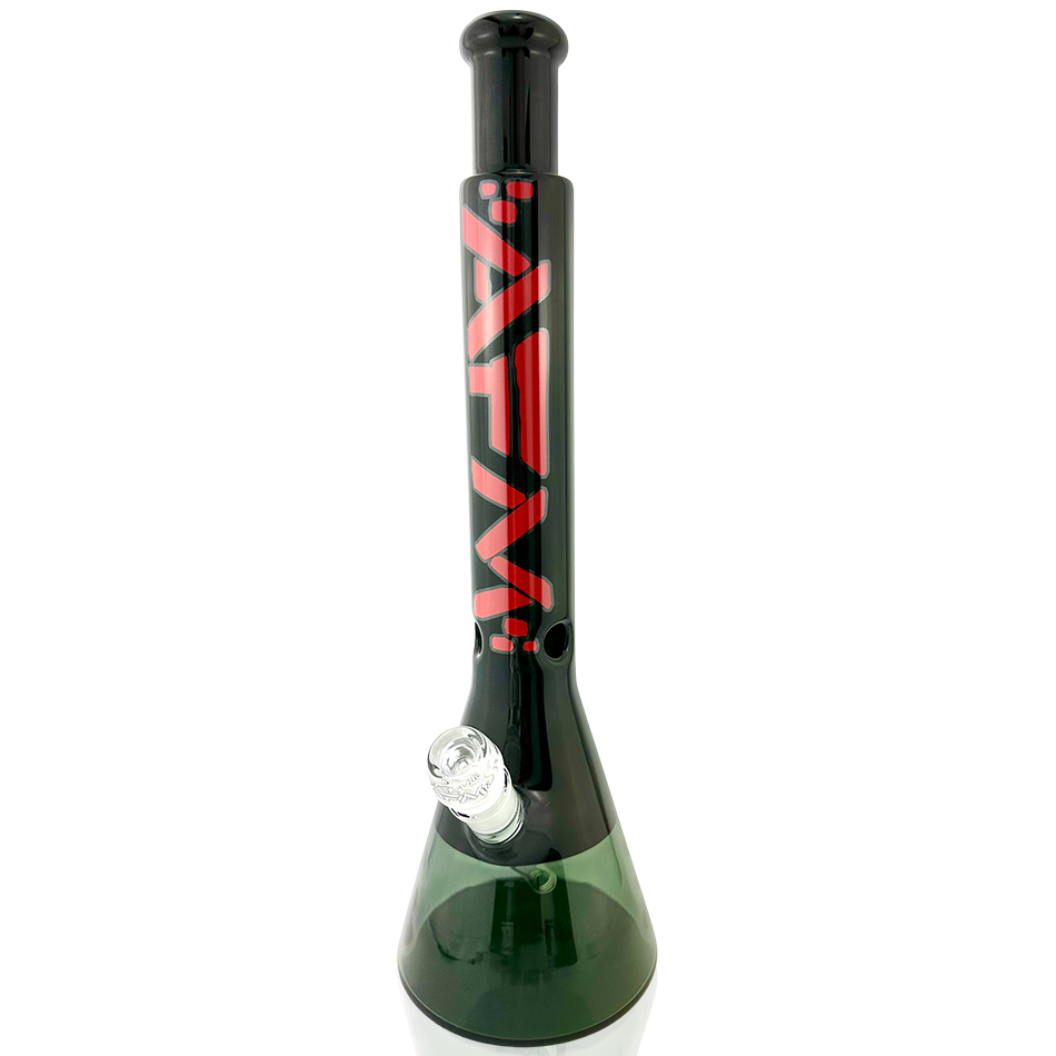 18" AFM Quasar Glass Beaker Bong, Black/ Smokey