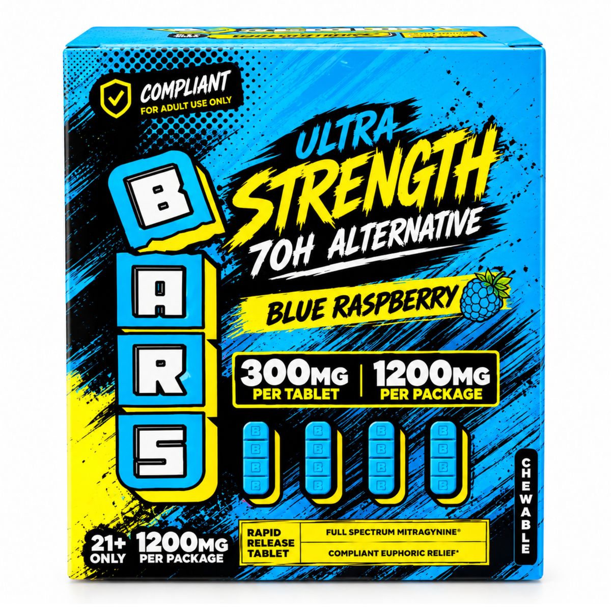 BARS Ultra Strength 7-OH Alternative 1200mg Pack, 300mg Tab, 10-Pk