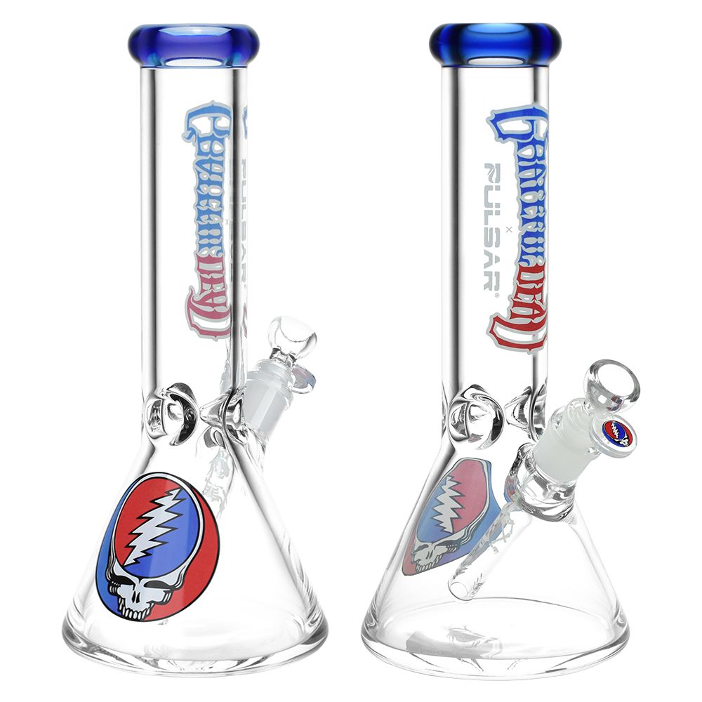Grateful Dead Steal Your Face Glass Beaker Pipe