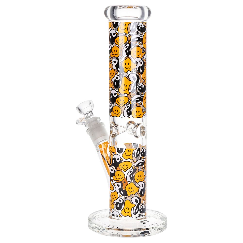 Colorful 12-Inch Straight Tube Glass Pipe