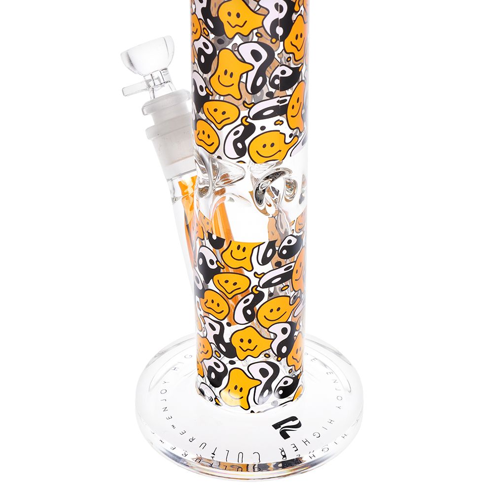 Colorful 12-Inch Straight Tube Glass Pipe