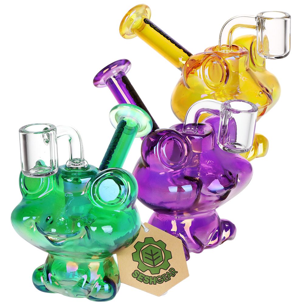 Charming Frog Glass Dab Rig - Compact 4.5 Inch