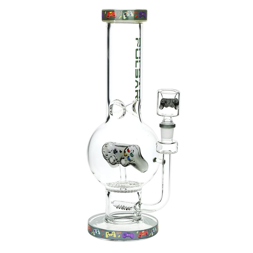 Gaming Controller Glass Water Pipe with Bubble Base