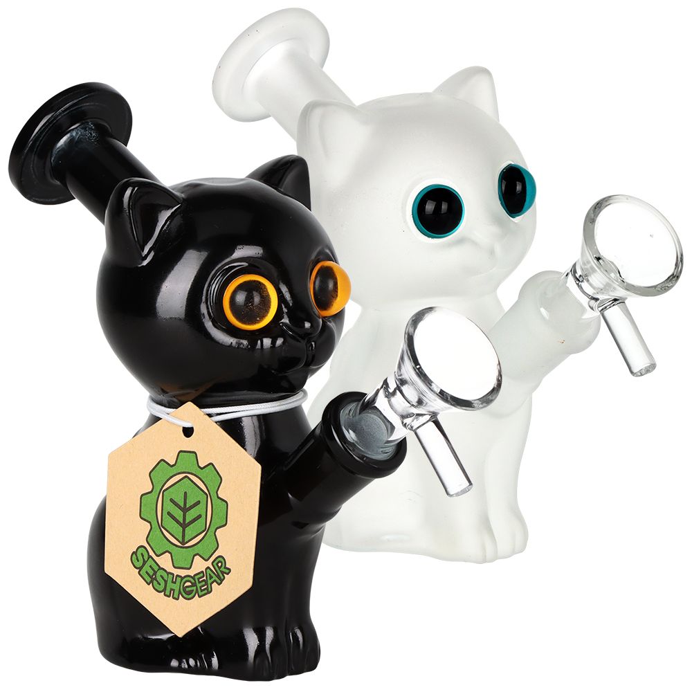 Charming Kitty Glass Water Pipe Set - 4.75 Inch