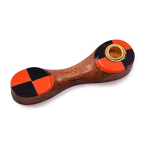 Handcrafted Checkerboard Wooden Pipe