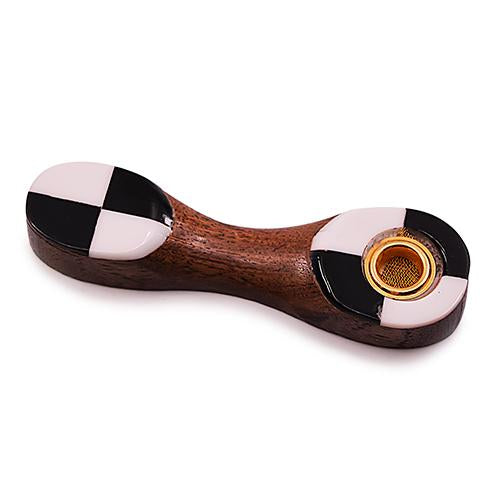 Handcrafted Checkerboard Wooden Pipe