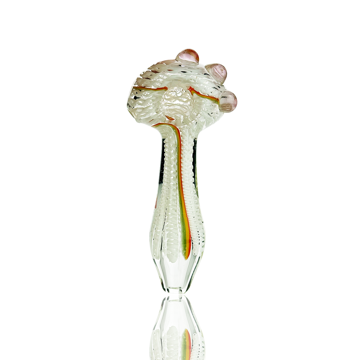 Elegant White Swirl Glass Hand Pipe