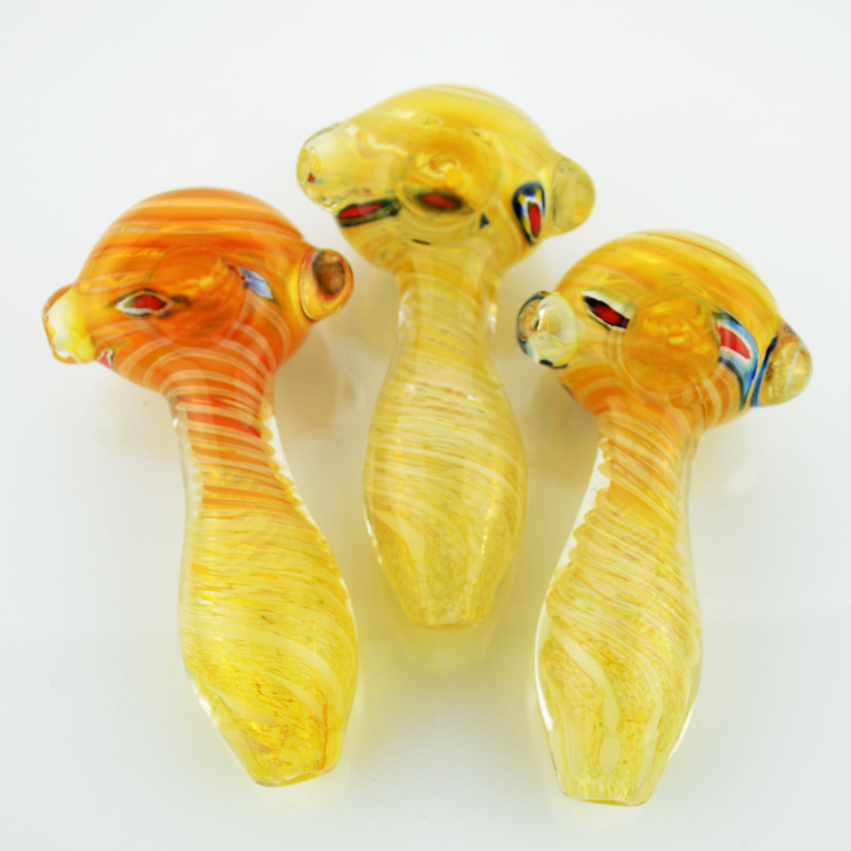 Twisted Fume Frit Double Glass Art Hand Pipe