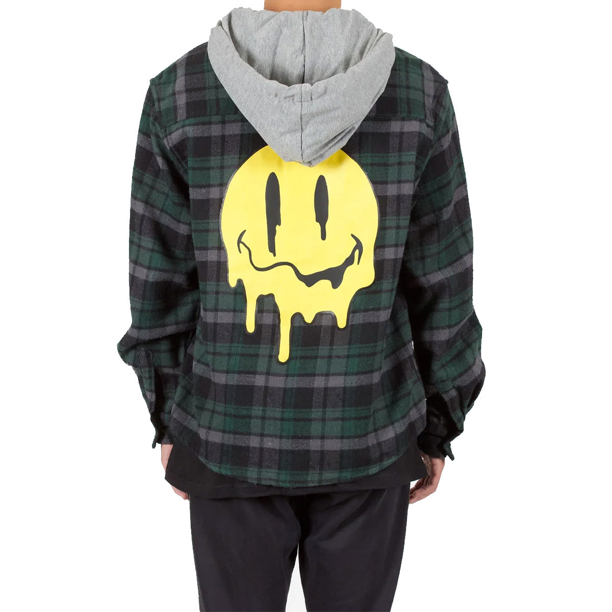 Green & Black Drippy Smiley Flannel Hoodie - 5 Piece Pack