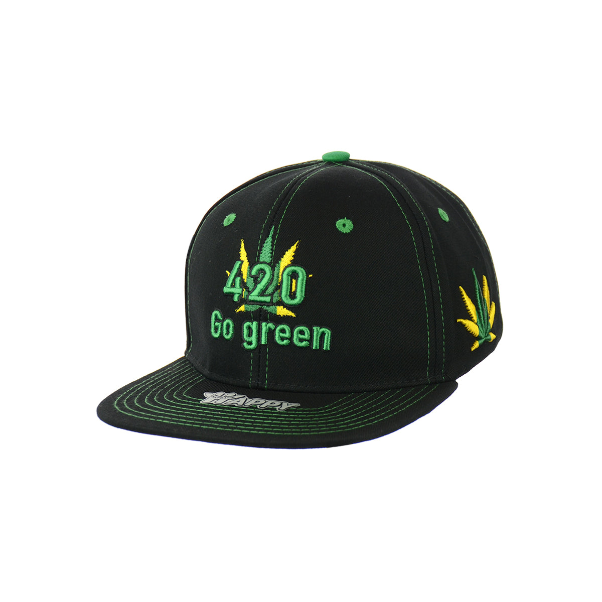 Go Green Embroidered Cotton Snapback Hat