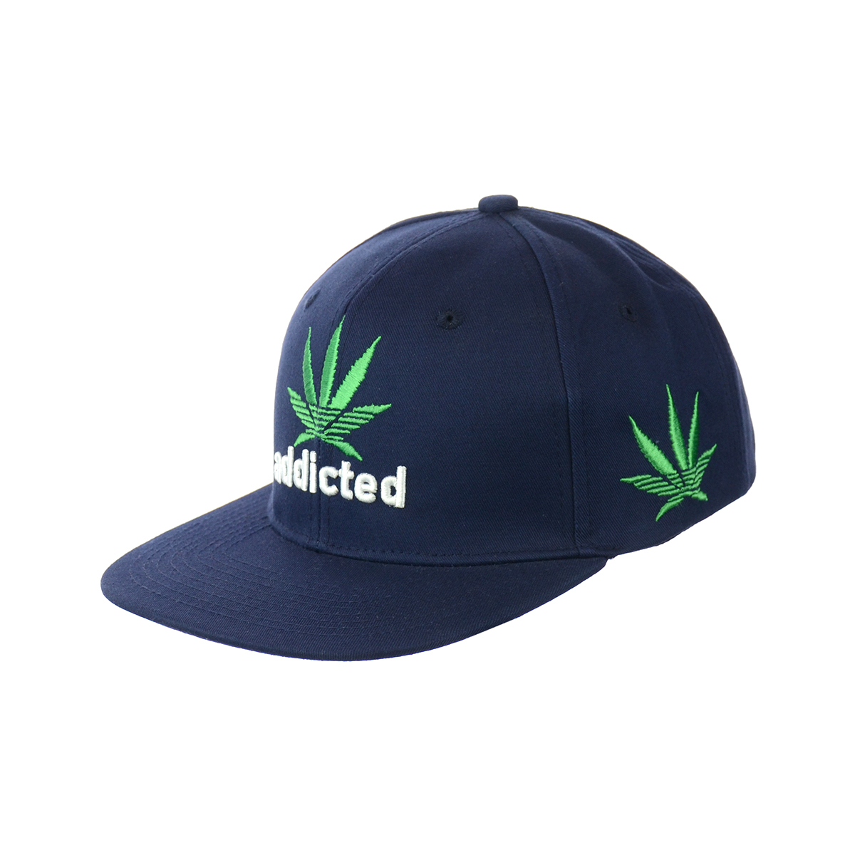 Embroidered Leaf Cotton Snapback Hat