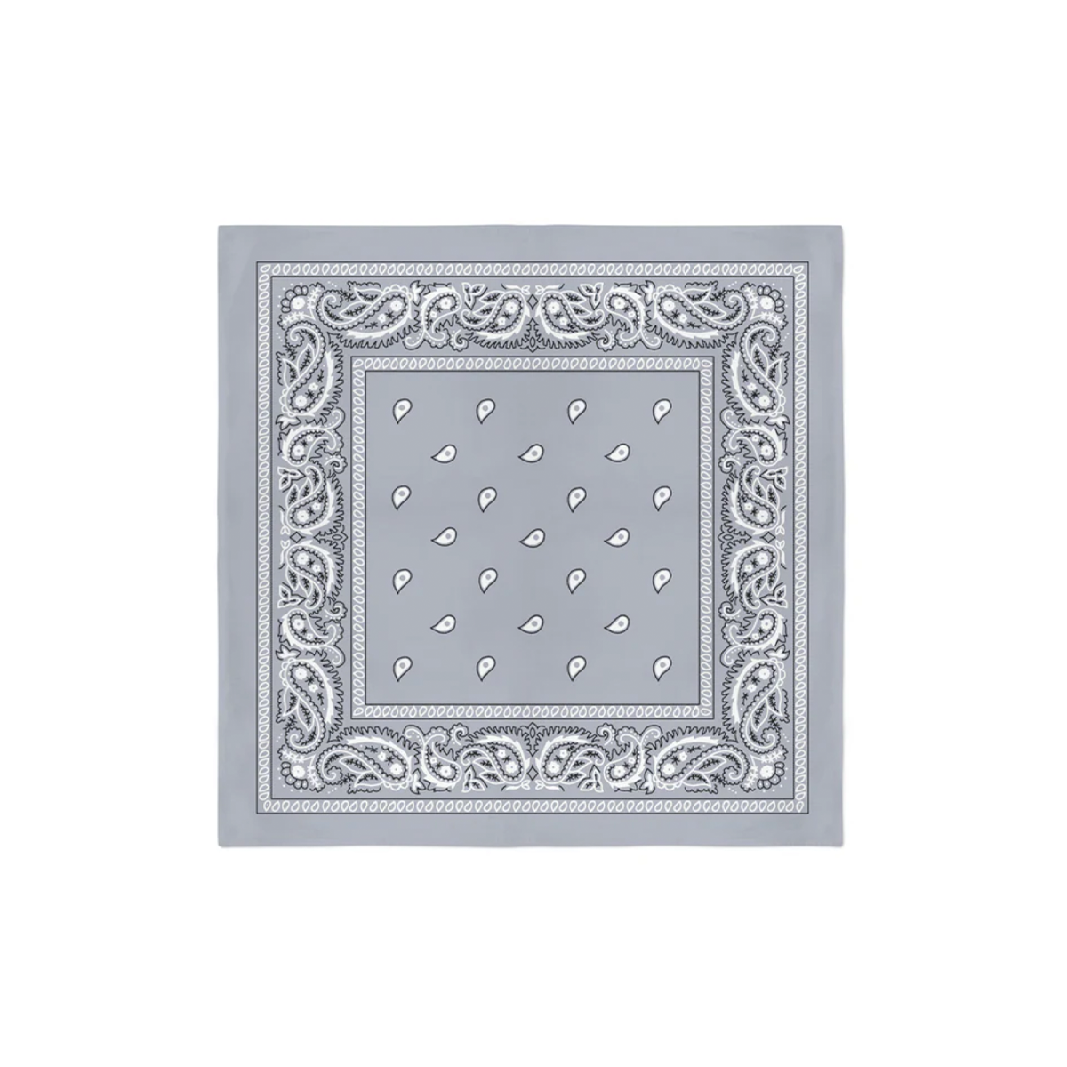 Classic Grey Cotton Bandanas - Dozen Pack